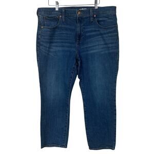 J Crew Slim Boyfriend Jeans Women Size 32 Petite Medium Wash Denim Stretch Crop